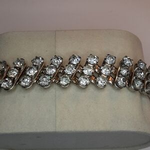 Vintage Mid Century Expanding Rhinestone Bracelet